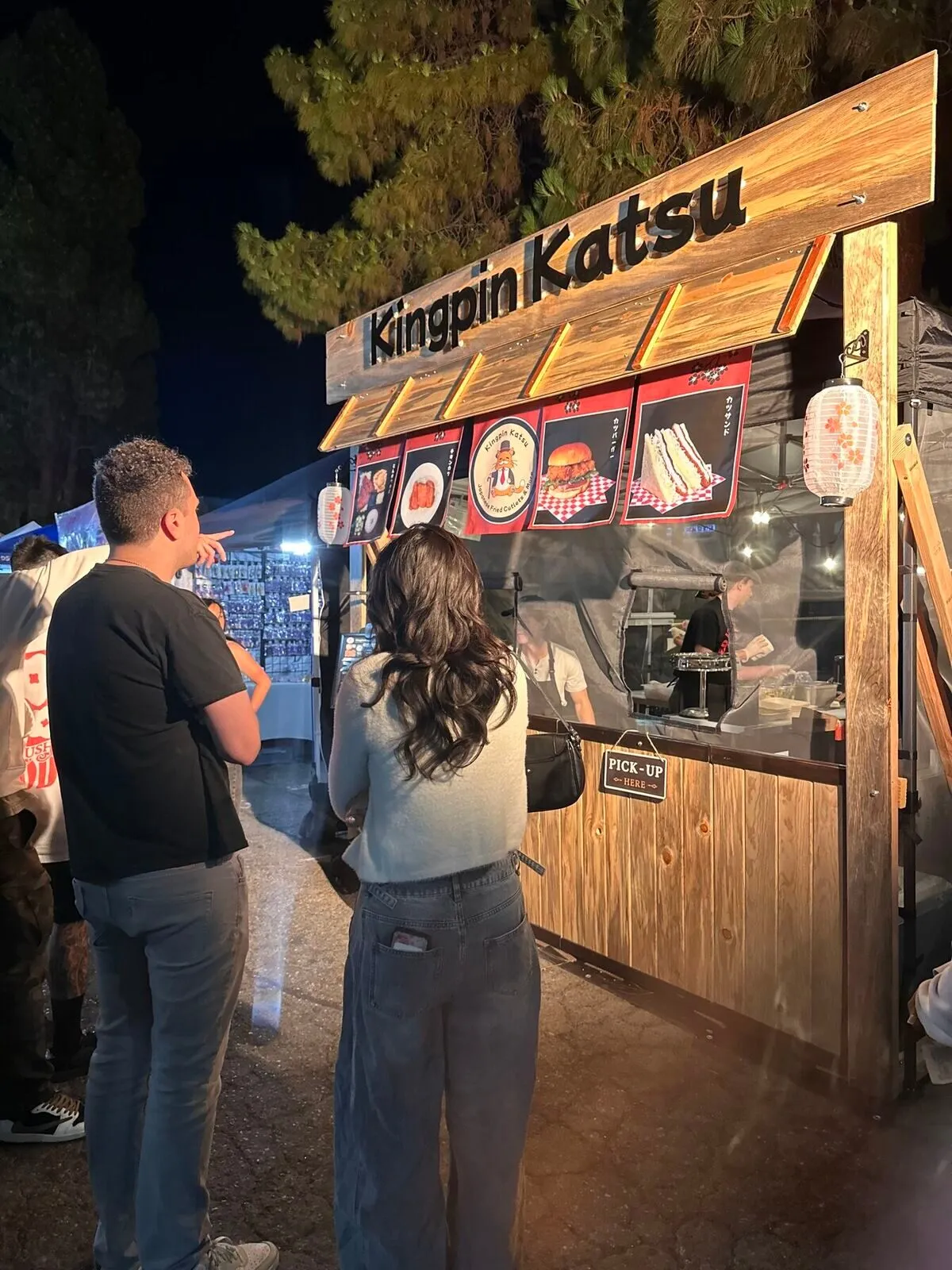 After dark at the booth